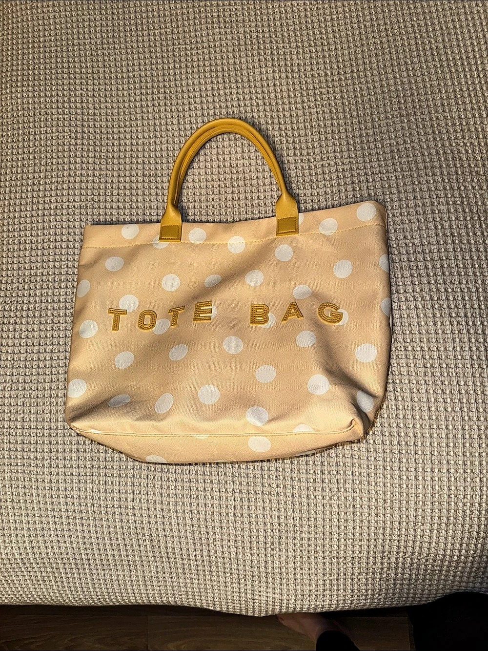 Polka Dot Tote in Yellow & White